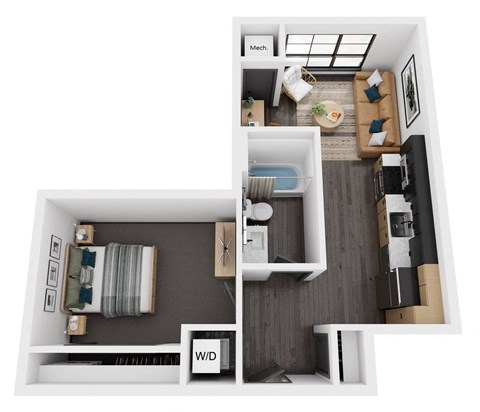 a floor plan of our alcove apartments at Carbon31 in bloomington, mn
